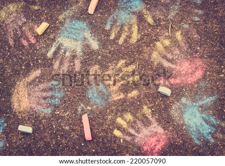 hand prints on pavement
