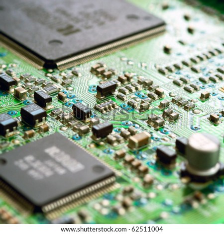 Detail of the front of a printed circuit board