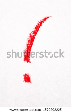 Red exclamation point on paper
