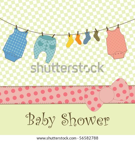 Baby Shower Pictures on Baby Shower Or Arrival Card Stock Vector 56582788   Shutterstock