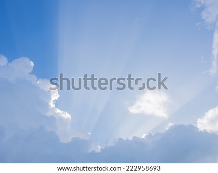 sun rays are striking through the clouds like an explosion
