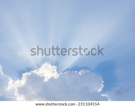 sun rays are striking through the clouds like an explosion