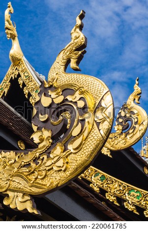 Thailand temple roof cover art.