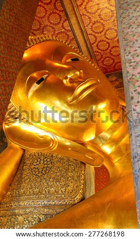Reclining Buddha at Wat Pho, Bangkok, Thailand.