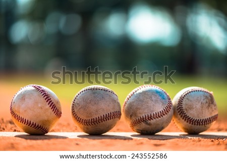 Baseballs on Pitchers Mound