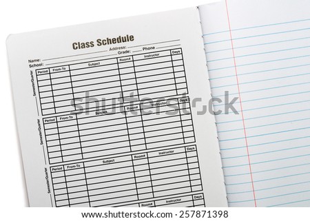 Composition Book School Schedule