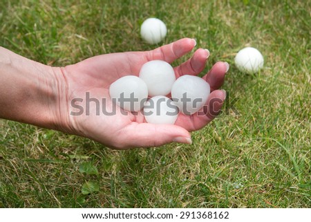 Large hail In hand after storm