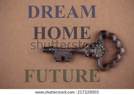 Rare key with Dream, Home, Future words.