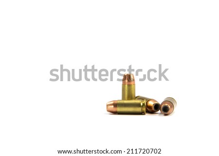 9 mm hollow-point bullets  isolated on white