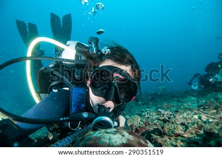 scuba diving selfie lembeh strait indonesia