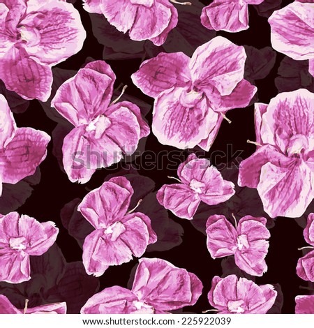 Vector flower exotic orchid. The template can be used for packaging, printing on cups, bags, wallpaper, textiles.