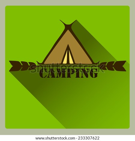 Camping logo badge and label. Vector. For your design.