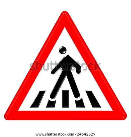 Warning Pedestrian Sign