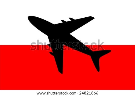 Plane and polish flag
