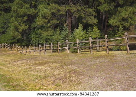 Rural Landscape with a Split Rail Fence
