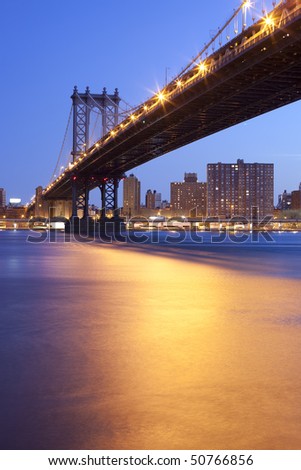 Manhattan Bridge at Dawn, New York City, New York
