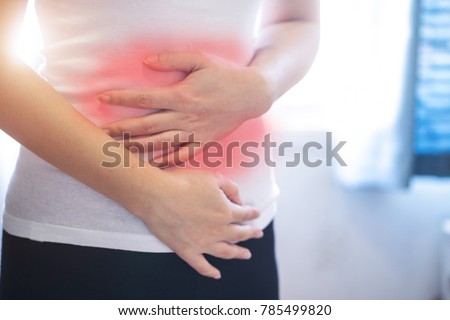 Woman has stomachache,stomachache