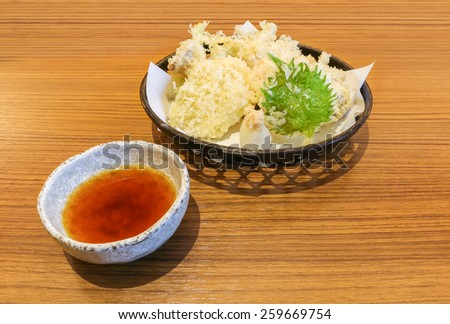 vegetable fried Tempura Tempura  Japanese Food wood table