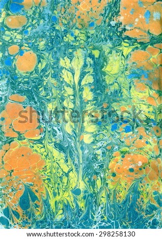 Art painting on water, abstract background. Flowers.