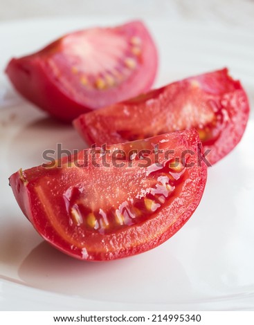 tomato slices on a white background, isolated, raw vegetables, vegetarian cuisine