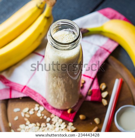 banana smoothie with oatmeal and nut paste,vegetarian breakfasts