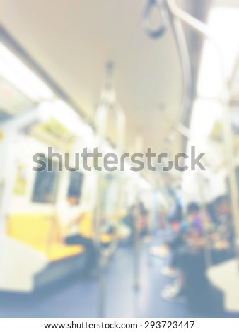 Blurred background: Bangkok Mass Transit System (BTS) public train in Thailand