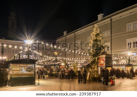 view to a christmas market
