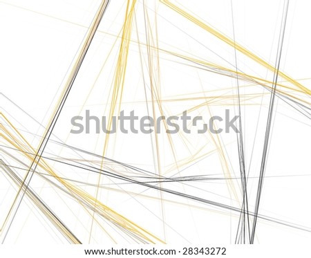 Abstract white background with black and yellow crossing lines