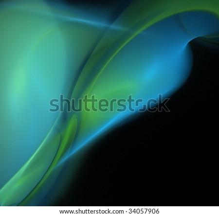 Beautiful abstract blue, green and black background
