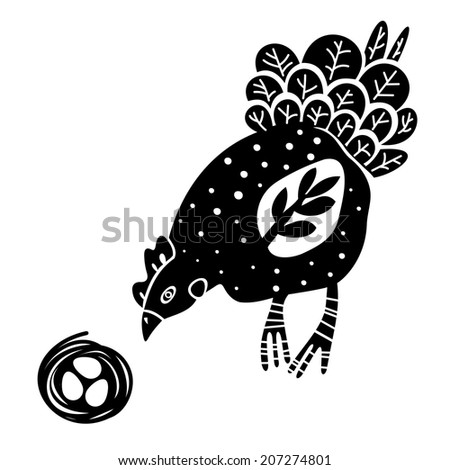 Ornamental chicken silhouette