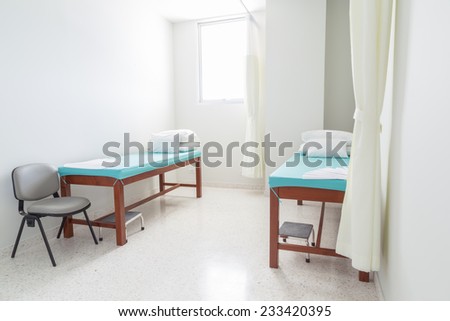 Interior of new empty hospital room at modern hospital