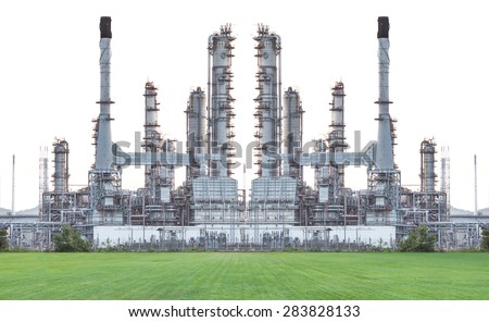 Oil refinery isolate on white background