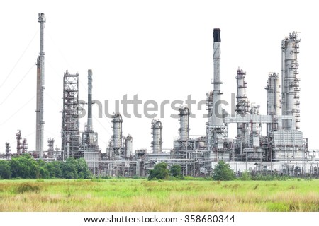 Oil refinery isolated on white background