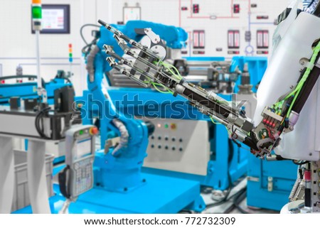 Robotic hand control robot industry, Future technology concept