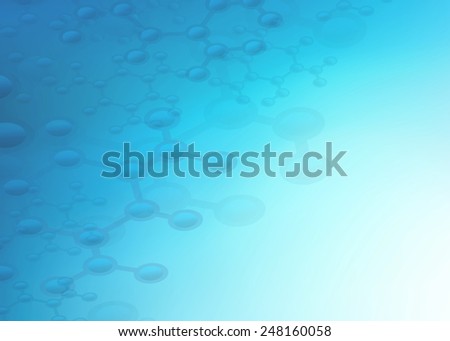 Abstract Cool Blue Science and Medical Image of Molecular Structure And Communication Background Illustration with plenty of copy space.