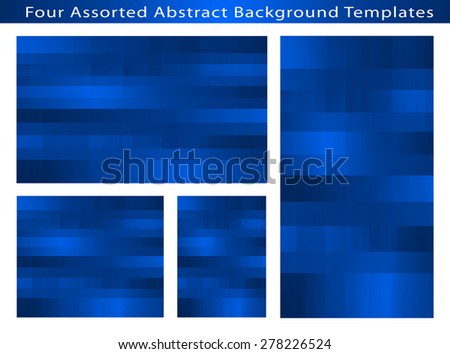 Set of Four Assorted Abstract dark blue random pixel .jpg Background Templates