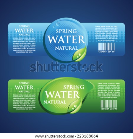 Drinking Water Label in Blue and green
