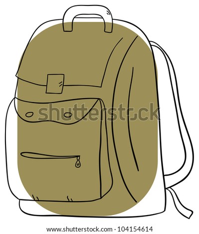 Vector Backpack Is Isolated On A White Background - 104154614