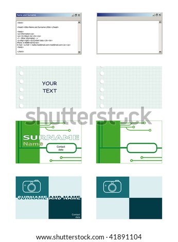 A set of visiting card, visiting card format. A set of visiting card,