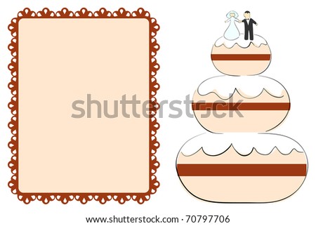 stock vector Vector wedding cake and the template blank