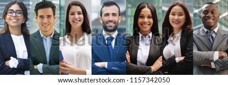 composition of portraits of business people of all ethnicities.\
concept of financial, insurance and marketing business.\
globalization and biodiversity