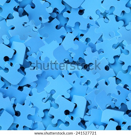 The blue puzzles abstract seamless patterns for a background.