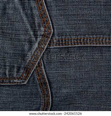 Blue jeans texture with a yellow line.