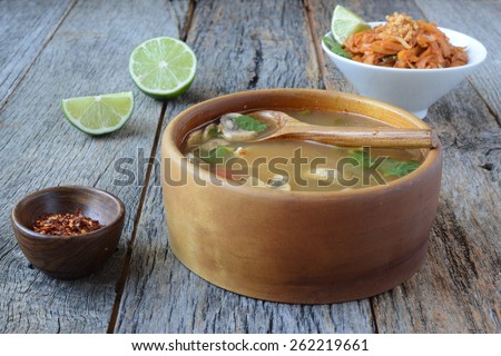 Tom Yum and Thai style noodles (Thai cuisine)