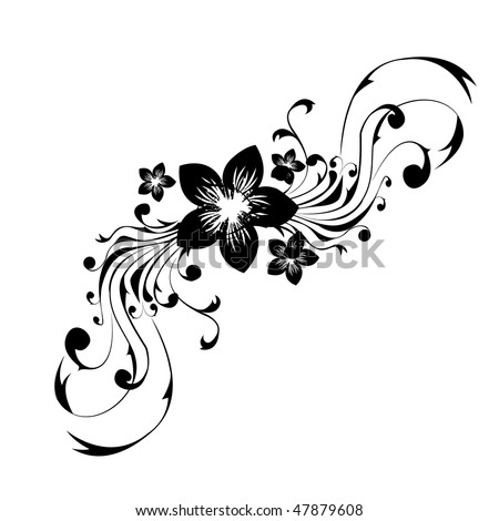 stock vector Floral design tattoo