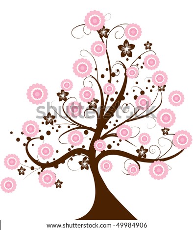 Cherry Tree Vector - 49984906 : Shutterstock