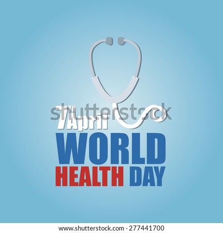 Colored background with text and elements for world health day. Vector illustration