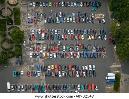 Car parking place from above.