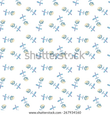 Seamless pattern of small flowers. Blue flowers
