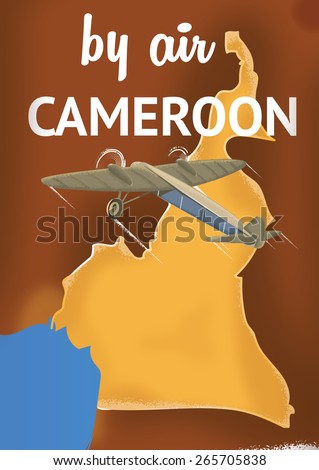 Cameroon travel poster, this is a vintage style travel poster to the African nation of Cameroon.